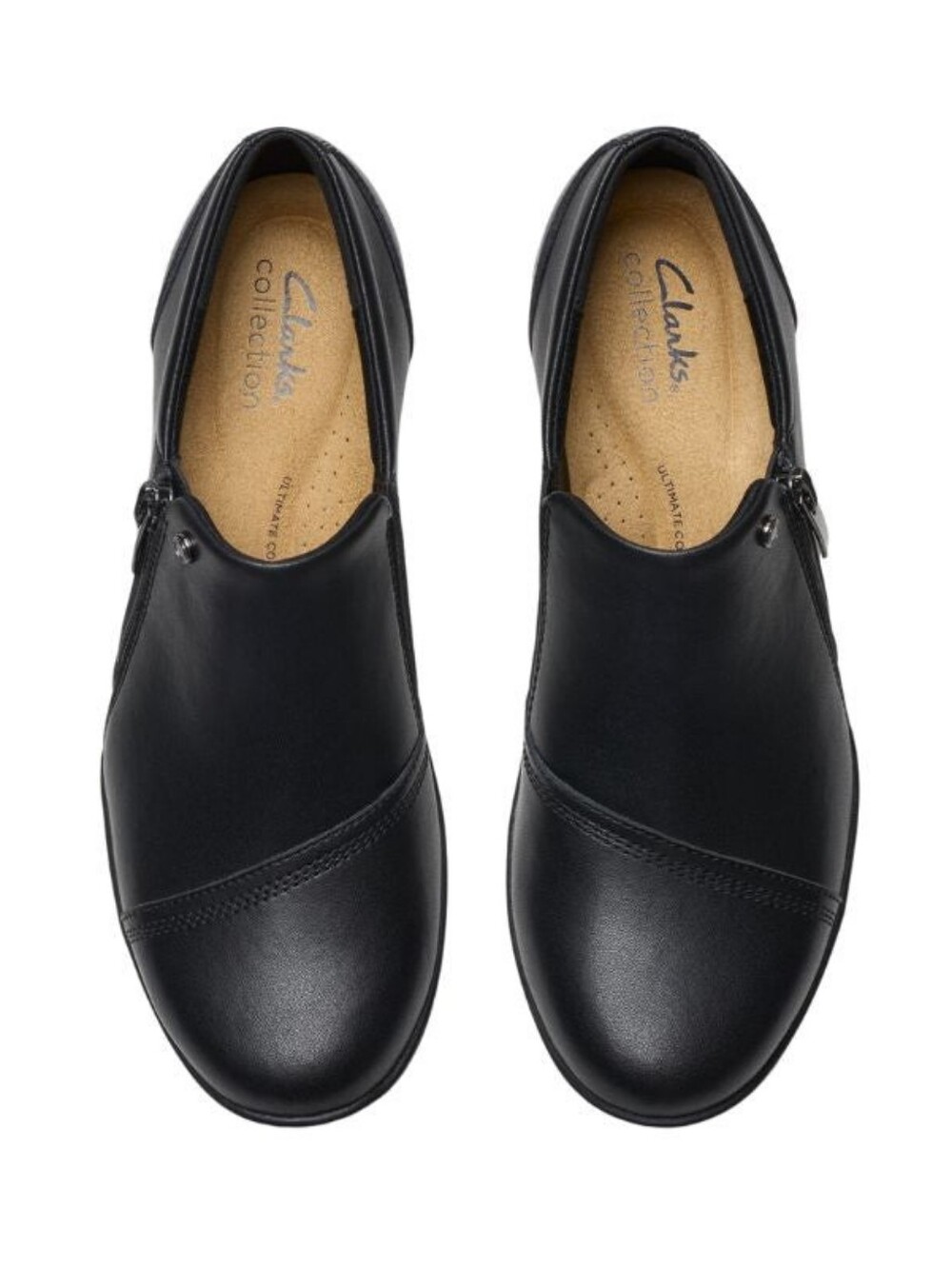 NWT CLARKS Suttyn Zip Navy Blue Small Wedge Ankle Shoes Size 5 Women